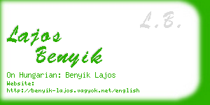 lajos benyik business card